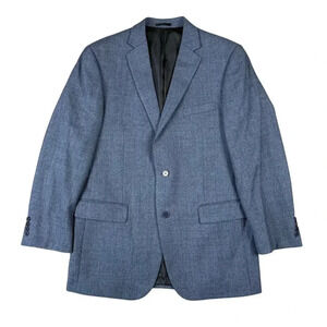 Mantoni‎ Milano Italy Sport 100% Wool Super 140's Suit Blazer Mens 44 Long Blue